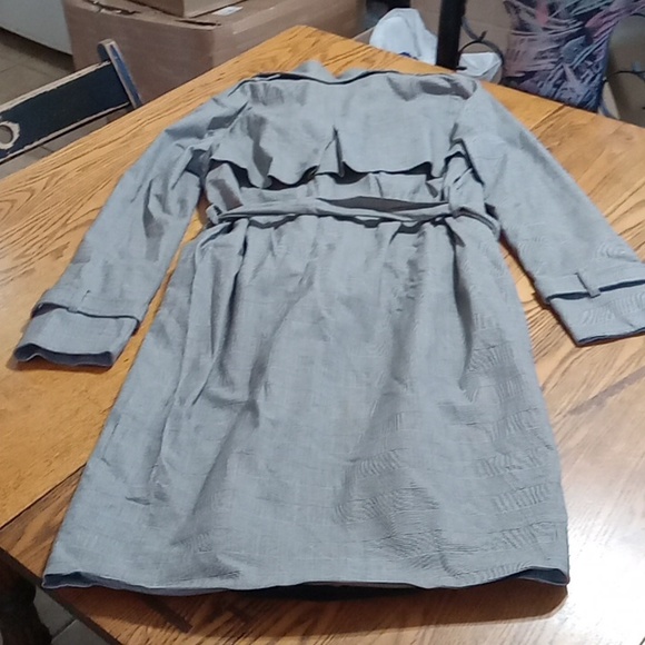 L'AGENCE Womens Jacket Coat Small / Petite SP Gray Trench NEW Black White Grey - Picture 2 of 8